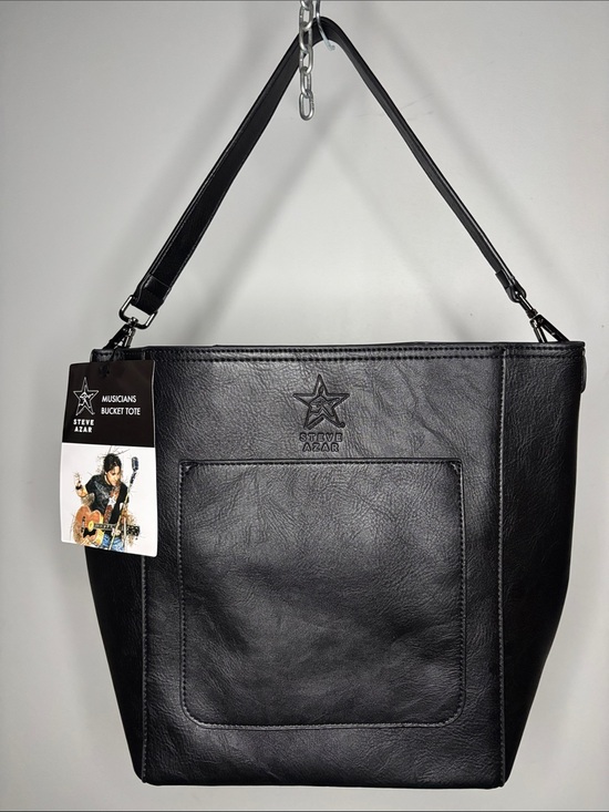 Steve Azar Handbags - Steve Azar Musician Bucket Tote Black Leather Gorgeous Bag
